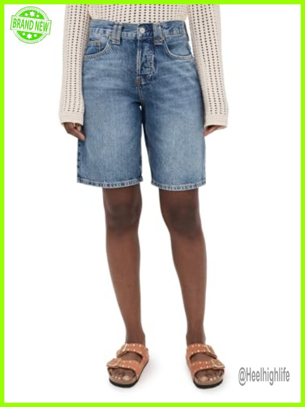 Mid Rise Denim Jean Shorts 5-Pocket Casual Summer